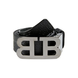 Reversible Textured Logo Buckle Belt