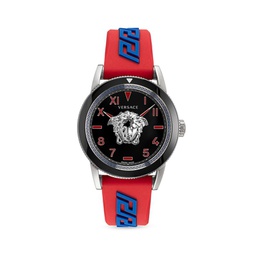 V-Palazzo 43MM Stainless Steel & Silicone Strap Watch