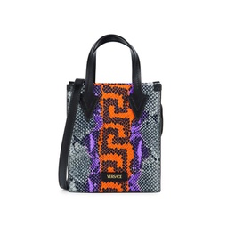 Small Snakeskin Pattern Leather Tote