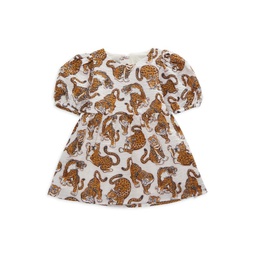 Baby Girls Tiger Puff Sleeve Dress