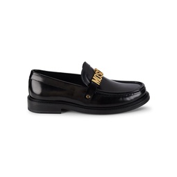 Abrasive Logo Leather Loafers