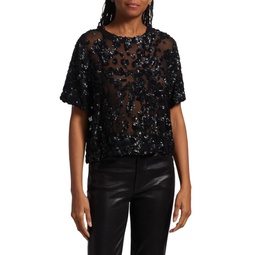 Gia Cropped Sequin Top