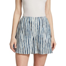 Painterly Striped Shorts