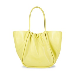 Ruched Leather Tote