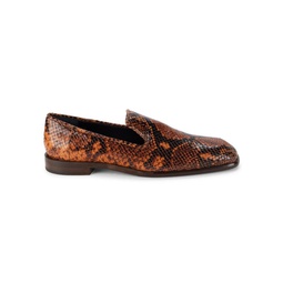 Hanna Python Embossed Leather Loafers