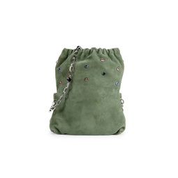 Rocky Embellished Suede Shoulder Bag