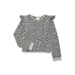 Baby, Little Girls & Girls Leopard Print Ruffle Sweater
