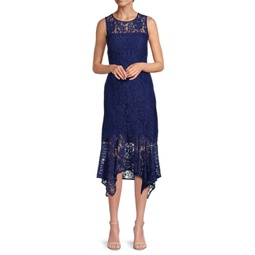 Asymmetric Lace Sheath Dress