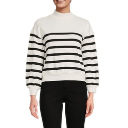Mockneck Stripe Sweatshirt