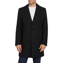Single Breasted Wool Blend Overcoat