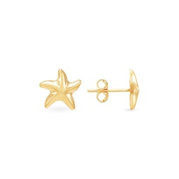 14K Yellow Gold Seastar Stud Earrings