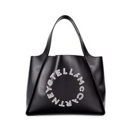 Logo Faux Leather Tote