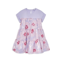 Girls Lucie Lilac Sequin Dress