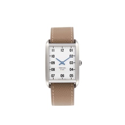 30MM Stainless Steel & Leather Strap Watch