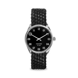 N002 40MM Stainless Steel Case & Leather Strap Watch