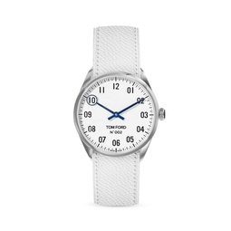 N.002 38MM Stainless Steel & Leather Strap Watch