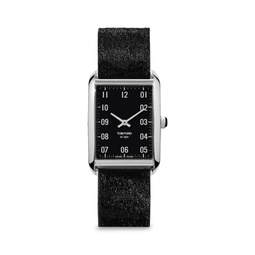 30MM Stainless Steel Case & Leather Strap Watch
