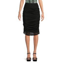 Ruched Mesh Skirt