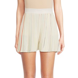 Contrast Stripe Pleated Shorts