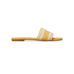 Logo Striped Jacquard Flat Sandals