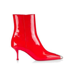 Patent Leather Ankle Zip Boots