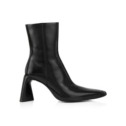 Booker Flare Heel Leather Ankle Boots