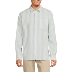 Striped Linen Blend Classic Fit Shirt