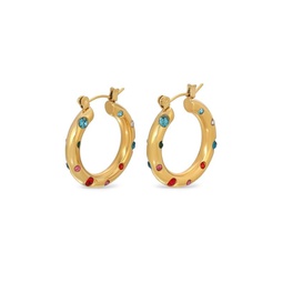 Luxe Britt Goldtone & Cubic Zirconia Hoop Earrings