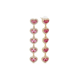 The Luxe Asta Goldtone Cubic Zirconia Heart Dangle Earrings