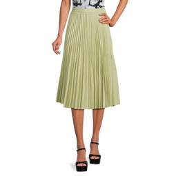 Faux Leather Accordion Pleated Skirt