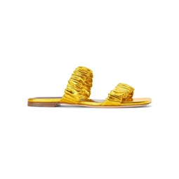 Maya Ruched Leather Flat Sandals