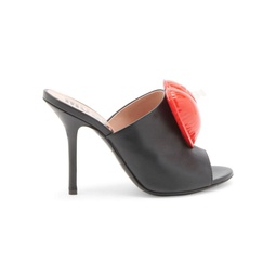 Inflatable Heart Leather Heel Mules