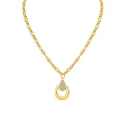 14K Goldplated & Cubic Zirconia Pendant Necklace