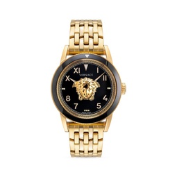 V-Palazzo 43MM IP Goldtone Stainless Steel & Diamond Bracelet Watch
