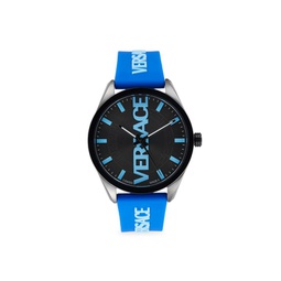 V-Vertical 42MM Stainless Steel & Silicone Strap Watch