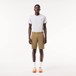Monochrome Slim Fit Stretch Cotton Bermuda Shorts