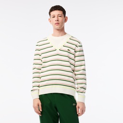 Men's Made In France Striped V-Neck Sweater