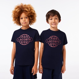 Kids Cotton Jersey Planet Print T-Shirt