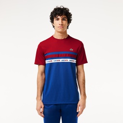 Mens Ultra-Dry Logo Stripe Pique Tennis T-Shirt