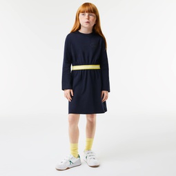 Kids Contrast Waist Cotton Jersey Dress