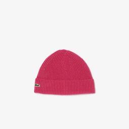 Womens Ribbed Knit Cashmere Beanie