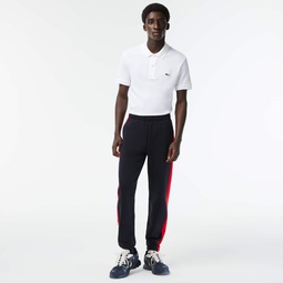 Men's Sweatpants with Branding and Contrast Stripe Detail
