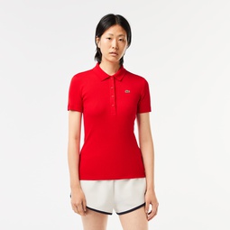 Womens L.12.D Slim Fit Ribbed Cotton Polo