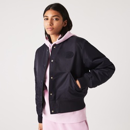 Womens Quilted Nylon Bomber Jacket