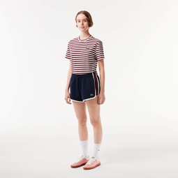 Womens Contrast Seam Pique Shorts