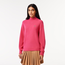 Womens High-Neck Wool Sweater
