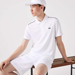 Mens SPORT Contrast Piping Breathable Pique Polo