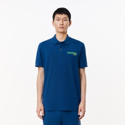 Mens Washed Effect Cotton Pique Polo