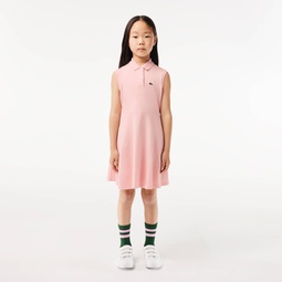 Kids Fit & Flare Stretch Pique Polo Dress