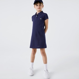 Girls’ Cotton Petit Pique Polo Dress